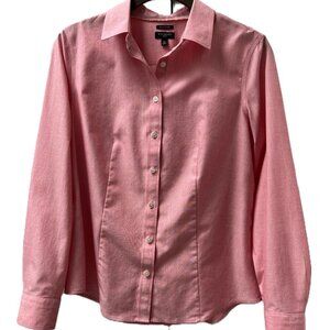 TALBOTS Wrinkle Resistant Business Casual Button Down Shirt Pink Women's…